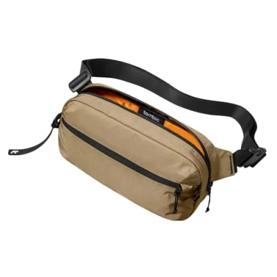 Immagine di tomtoc 3,5L Borsa da Petto con Protezione RFID, a Tracolla per Uomini e Donne, Marsupio Uomo Leggera Impermeabile, Borsello Viaggi Giornalieri, Cachi, iPad mini 2024