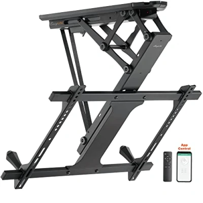 Immagine di EasyLife Supporto a soffitto per TV orientabile elettricamente, integrazione smart home, VESA fino 600x400 LCD/OLED, monitor, display, smartboard, 32 70 pollici, 35kg Nero