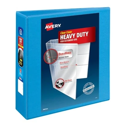 Immagine di Avery raccoglitore a 3 anelli, anelli inclinati One Touch da 7,6 cm, contiene carta 21,6 x 27,9 1 azzurro (05601)