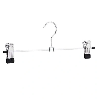 Immagine di Amazon Basics Grucce in metallo con pinze, per gonne e pantaloni, confezione da 20, Cromate