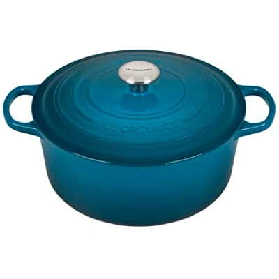 Immagine di Le Creuset Cocotte rotonda Evolution in ghisa vetrificata con Coperchio, diameter 28 cm, Deep Teal, 21177286422430