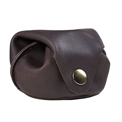 Immagine di STILORD &#039;Bob&#039; Portamonete Uomo Piccolo in Pelle Formato Compatto Sicuro Astuccio Porta Oggetti Spicci Chiavi Cuoio, Colore:marrone scuro pallido