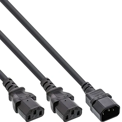Immagine di InLine 16657K cavo di alimentazione Nero 3 m Accoppiatore C14 2 x Attacco C13