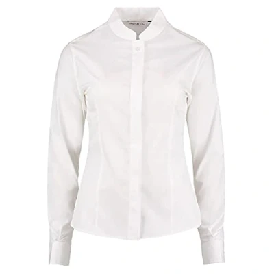 Immagine di Kustom Kit Camicia con Colletto alla Coreana Manica Lunga Donna (48) (Bianco)
