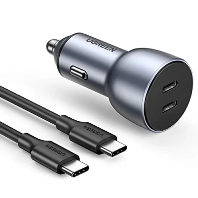 Immagine di UGREEN 40W Caricatore USB C per Auto 2 Porte, Caricabatterie con 1m Cavo 60W Ricarica Rapida, Presa Compatibile iPhone 14/13/12, Galaxy S22/S21, iPad Pro/Air/Mini ecc