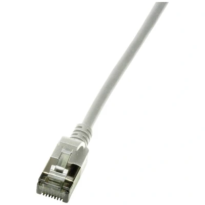 Immagine di LogiLink CQ9072S RJ45 cavo di rete, patch CAT 6A U/FTP 5.00 m Grigio estremamente sottile, Ritardante fiamma, Flessibile, Schermatura a fogli, Privo