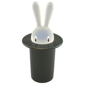 Immagine di Alessi Magic Bunny ASG16 B Portastuzzicadenti di Design in Resina Termoplastica, Nero