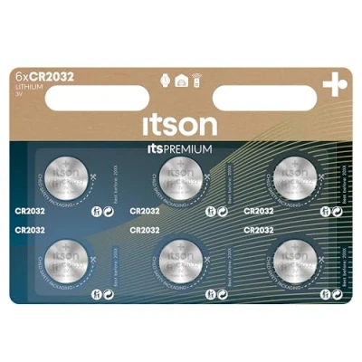 Immagine di ITSON CR2032 batterie a bottone al litio, 3V, confezione da 6, consigliate per AirTag, chiavi di auto, orologi e cardiofrequenzimetri