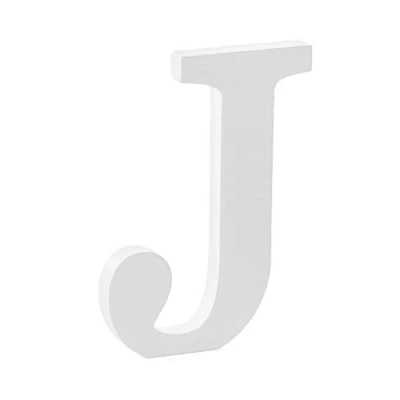 Immagine di Libetui Lettera J in legno, decorazione per soggiorno, camera dei bambini, compleanno, festa, matrimonio, caffè, colore bianco, dimensioni 20 cm