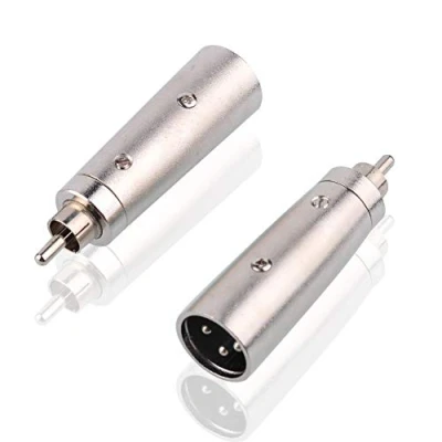 Immagine di S SIENOC Placcatura al Nichel RCA (M) per XLR Adattatore, Maschio Connettore in metallo Argento (RCA (M), 2 Pezzo)