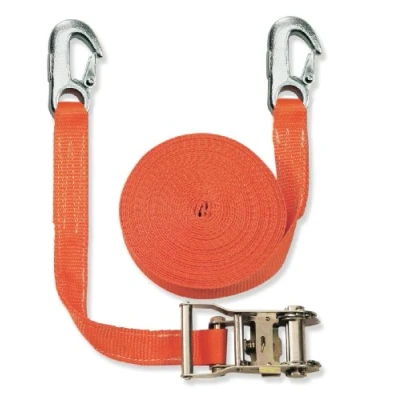 Immagine di Braun Cinghia 2000 Dan, 2 Pezzi, Lunghezza 6 m, Larghezza 35 mm, con Dente di Arresto e Ganci a uncino, Colore: Arancione