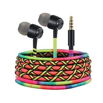 Immagine di URIZONS 3.5mm Auricolari in Ear Cuffiette intrecciato Cuffie con Microfono e Telecomando per iPhone Mac Laptop Samsung Android di Fili Tessuti a Mano avvolta Auricolare