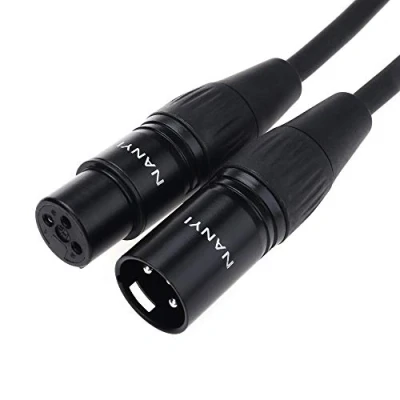 Immagine di NANYI Cavo per microfono da XLR a Cavi patch, maschio femmina 3 pin DMX patch con rame privo di ossigeno (0,5 metri / 1,6 pollici)