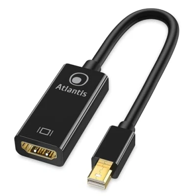 Immagine di Atlantis A04 MINIDP_HDMI adattatore Mini Display Port (DP) a HDMI, 4K 1080p 60 Hz, masch fem. per connettere PC/Notebook/MAC con uscita Monitor,Projettore ingresso HDMI. Cavo 18 cm.