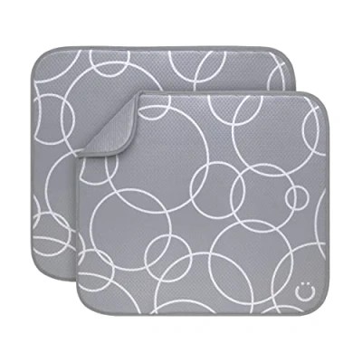 Immagine di Ubbi 10380 Tappetino per asciugare i piatti, in microfibra, biberon, cucina, 2 pezzi, colore: grigio