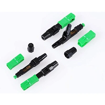 Immagine di Elfcam Connettore Rapido a Fibra Ottica SC/APC Monomodale Simplex 9/125um, 5 Pezzi