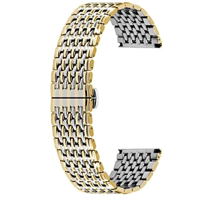 Immagine di Kai Tian Cinturini per Orologi Affusolati Uomo Donna Acciaio Inossidabile Cinturino Orologio 18mm Chiusura Deployante Metallo Argento Oro