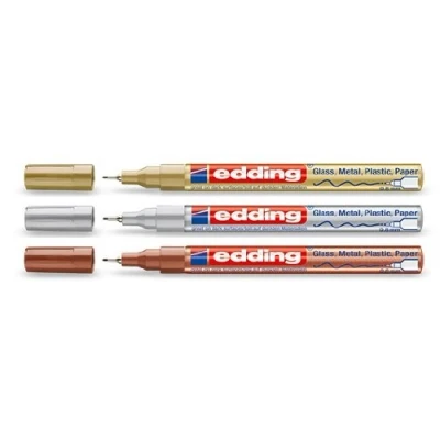 Immagine di Edding Pennarello lucido Creative 780, 0,8 mm, met.sort, pck/3ST