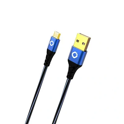 Immagine di Oehlbach Cavo USB Plus Micro per Android, da tipo a 2.0 MicroB, rivestimento in PVC, OFC, blu/nero, 1 m