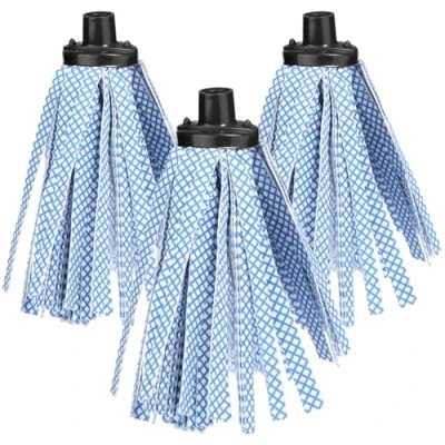 Immagine di com four® Testina di Ricambio per Scopa 3X con Strisce Sintetiche, Classica assorbenti, strizzante