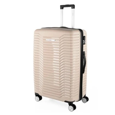 Immagine di ITACA Valigia Grande da Viaggio Rigide. Trolley con 4 Ruote. Materiale PP Rigida Resistente e Super Leggero Robusta XXL TSA, Tortora