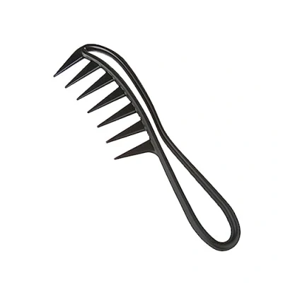 Immagine di JDXun Pettine a Denti Larghi, con Manico, Pettini di Squalo, Largo per Capelli Ricci Comb, Olio Vintage Salon, Domestico(Nero)