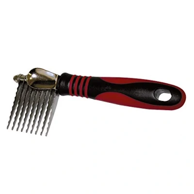 Immagine di Croci Vanity Spazzola per Cani con lame ondulate fisse, Cane Pelo Lungo, Corto Medio, Rimuovere Peli Superflui e Sbrogliare Nodi, 9 Lame, 18x6,5 cm
