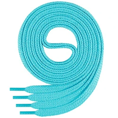 Immagine di Di Ficchiano, lacci da scarpe piatti, in 100% cotone, per sneaker e sportive, molto resistenti, larghezza: circa 7 mm, lunghezza: 45 cm 200 cm, prodotto Europa, Adulti (unisex), turchese, 140
