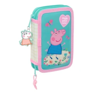 Immagine di safta Peppa Pig Pretty Flowers Astuccio per scuola bambini, con 29 utensili inclusi, ideale bambini dai 5 ai 14 anni, comodo e versatile, qualità resistenza, 12,5 x 4 19,5 cm,
