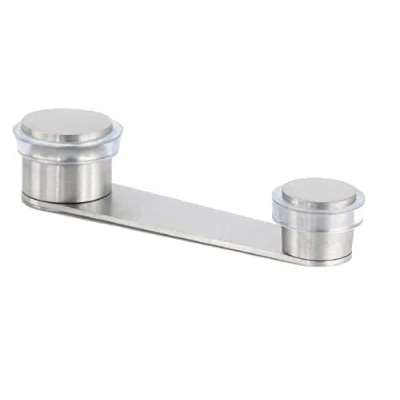 Immagine di EVI Herrajes Fermaporta con Fermo girevole Fissaggio Adesivo o a vite + tassello Fermaporte per Porte fino 50 mm Gomma transparente Acciaio Inoxe Finitura Opaca Mod. I 164
