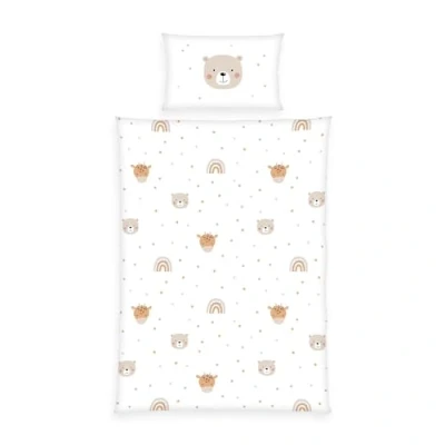 Immagine di Herding Set di Biancheria da Letto Invernale, Little Friends, Federa 40 x 60 cm con Chiusura a Busta, Copripiumino 100 135 Cerniera, 100% Cotone/Flanella