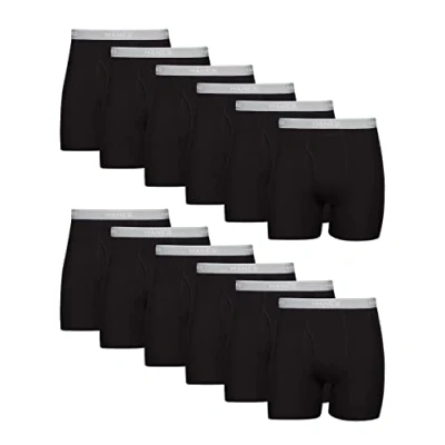 Immagine di Hanes Tagless Cool Dri Boxer Briefs with ComfortFlex Waistband Multiple Packs Available Corti, 12 Pezzi Nero, XL Uomo