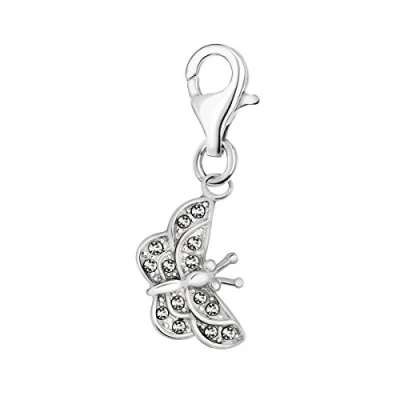 Immagine di Quiges Donna Charm Ciondolo Placcato Argento Farfalla per Bracciali e Accessori