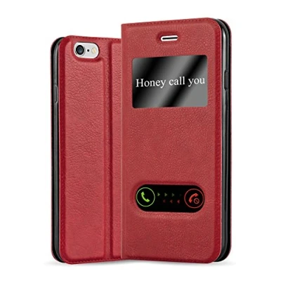 Immagine di Cadorabo Custodia Libro per Apple iPhone 6 PLUS/iPhone 6S PLUS in ROSSO ZAFFERANO con Funzione Stand e Chiusura Magnetica Portafoglio Cover Case Wallet Book Etui Protezione
