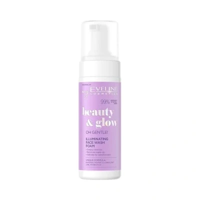 Immagine di Eveline Cosmetics Beauty &amp; Glow Schiuma Detergente Viso Radiante con Acqua di Neroli, Lime, Prebiotici Probiotici 150ml