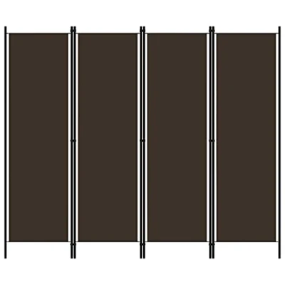 Immagine di vidaXL Paravento a 4 Pannelli Divisorio Separè Pannello Byobu Pieghevole Schermo Separatore Ambienti Interni Protezione Privacy Marrone 200x180 cm