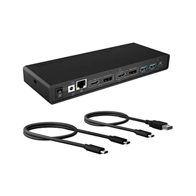 Immagine di ICY BOX Docking Station USB C (14 in 1) con 2x HDMI &amp; DP (5K 30Hz 4K 60Hz), 6x 3.0 HUB, Alimentazione 65W, Gigabit Ethernet, DisplayLink, Dock Universale, IB DK2245AC