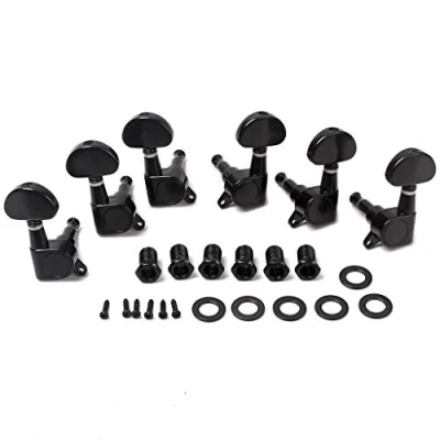 Immagine di Alnicov Chitarra String Tuning Pioli 3L3R Meccaniche Manopole Accordatori Testa Macchina Set Per Elettrica o Acustica, Nero