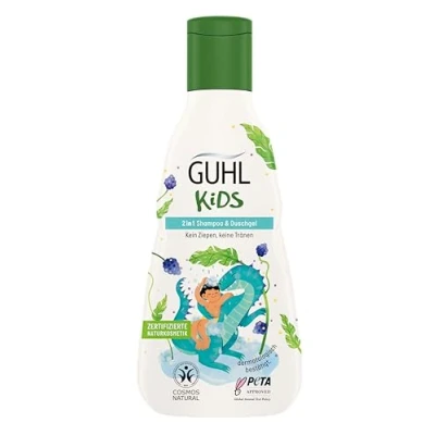Immagine di Guhl Shampoo e gel doccia per bambini 2 in 1 Contenuto: 250 ml Progettato appositamente i Non tirare Design adatto ai Certificato Cosmos Natural