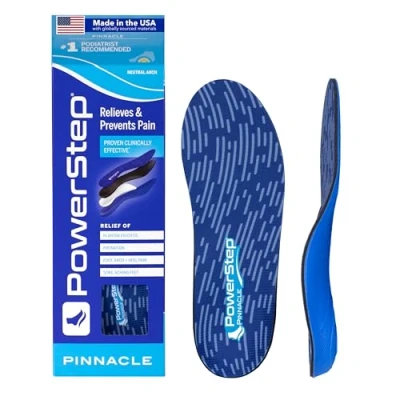 Immagine di Powerstep Pinnacle Shoe Insoles Shock Absorbing Arch Support and Cushioning for Plantar Fasciitis
