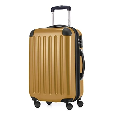 Immagine di HAUPTSTADTKOFFER ALEX Bagaglio a mano con scomparto per laptop, Valigia rigida, Trolley espandibile, 4 doppie ruote, TSA, 55 cm, 42 litri, Autunno Oro