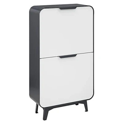 Immagine di Arregui Round CR441 R Pattumiera Differenziata 4 Scomparti 4x 17L (68L) Contenitore in Acciaio da Interno Mobile Raccolta Design Cestino Spazzatura Cucina Antracite e Bianco
