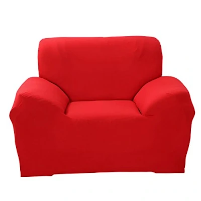 Immagine di ele ELEOPTION Copridivano, Copridivano Elasticizzato, in Poliestere, Morbido Antiscivolo Tessuto Spandex, Rosso, 1 Posto (Lunghezza Divano 90 130cm)