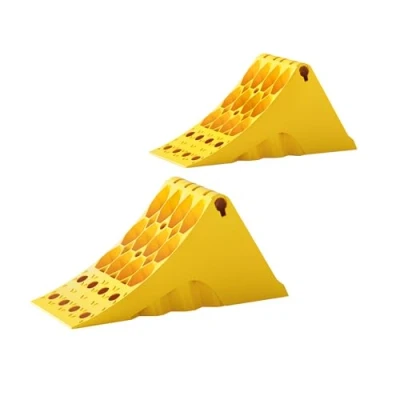 Immagine di Wiltec Cunei fermaruota, Set di 2 per Ruote, capacità 6,5 t/Coppia, autocarri e rimorchi, con Piastra dentellata in Metallo