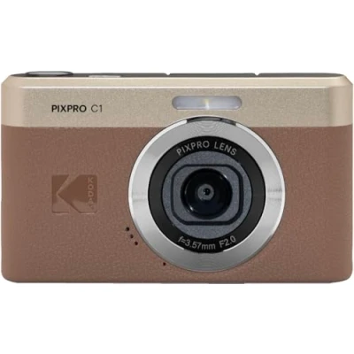 Immagine di KODAK Pixpro C1 Fotocamera digitale ultra compatta 13MP BSI CMOS, zoom 4X, schermo LCD da 2,8&quot;, flash LED, marrone