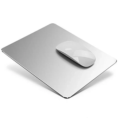 Immagine di HONKID tappetino Mouse in Alluminio, Tappetini per il da gioco Pad con base Gomma Antiscivolo, Impermeabile Alluminio Notebook, PC e Laptop, 24x20cm, Argento