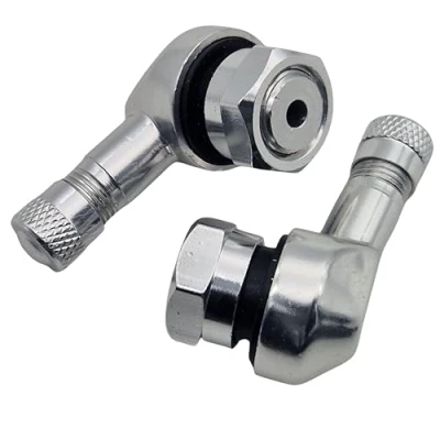 Immagine di 2 valvole ad angolo per moto, in alluminio, argento, 11,3 mm,