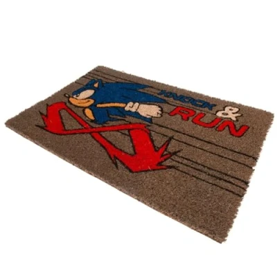 Immagine di Pyramid International Sonic the Hedgehog Zerbino (design Knock and Run) in fibra di cocco, per esterni e interni, 60 x 40 cm, regalo giocatori Hedgehog, prodotto ufficiale,