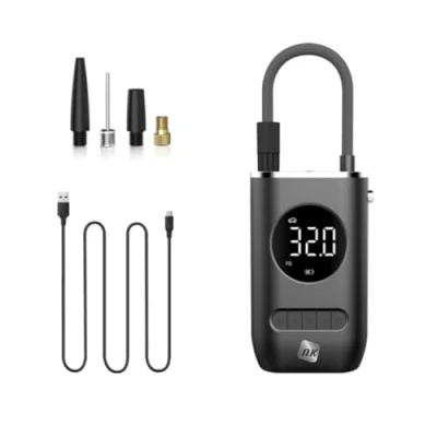 Immagine di NK Compressore d&#039;Aria Elettrico Portatile, gonfiatore e 150 psi, 4000 mAh, Display Digitale, Torcia a LED, Adatto per Auto, Moto, Bici, Scooter palloni