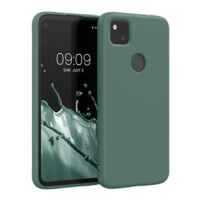 Immagine di kwmobile Custodia Compatibile con Google Pixel 4a Cover Back Case per Smartphone in Silicone TPU Protezione Gommata verde militare